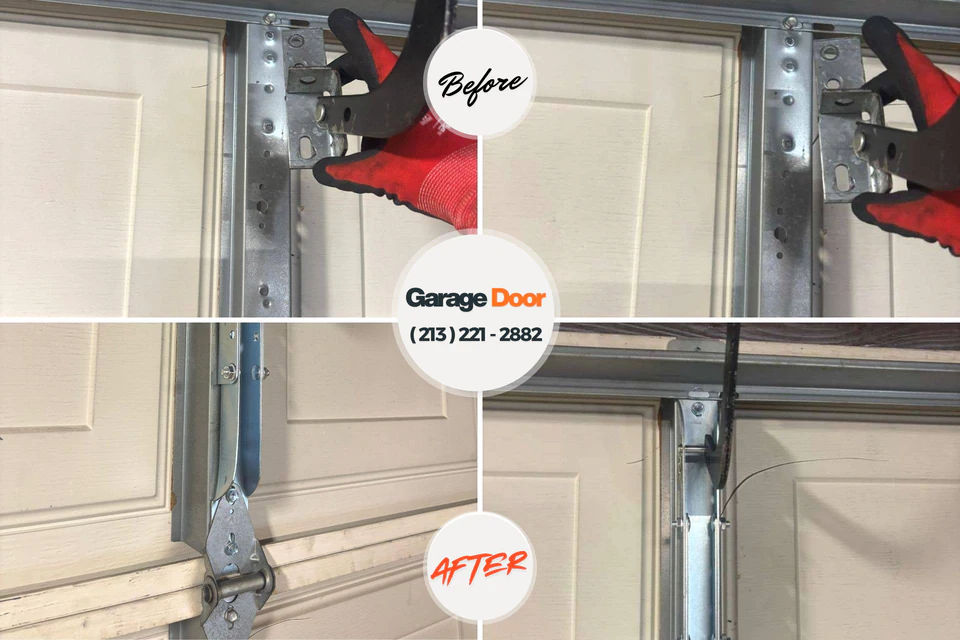 Before and after: garage door repair Plumsteadville, PA